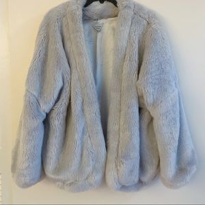 Gray faux fur jacket  size xs/s